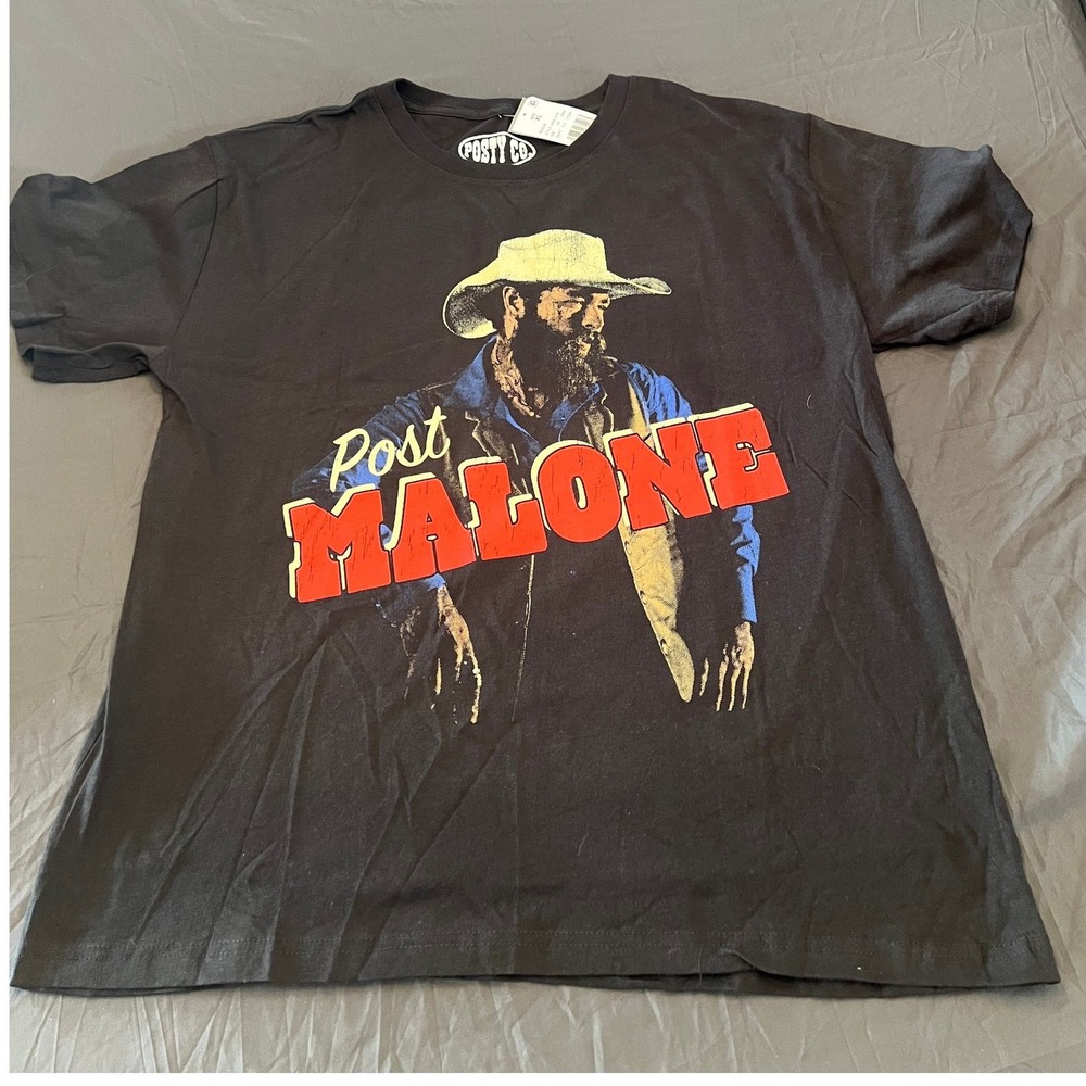 Post Malone Posty Co Mens Cowboy Graphic‎ T-Shirt Black XL New Tag 36881036